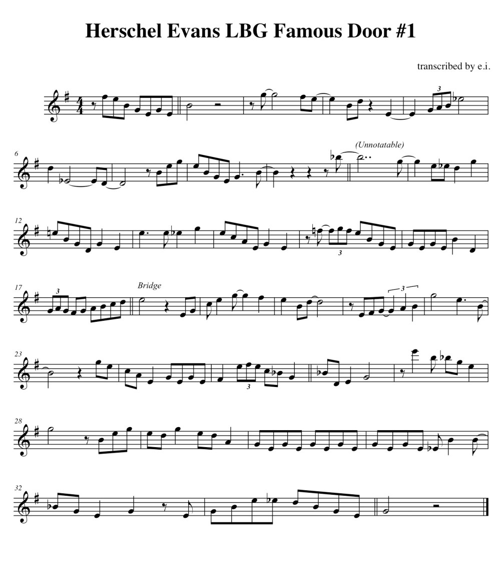 Herschel Evans LBG 1