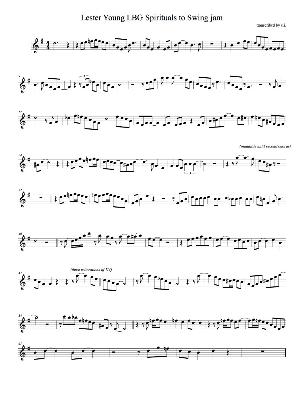 Lester Young LBG Spirituals to Swing jam fatool