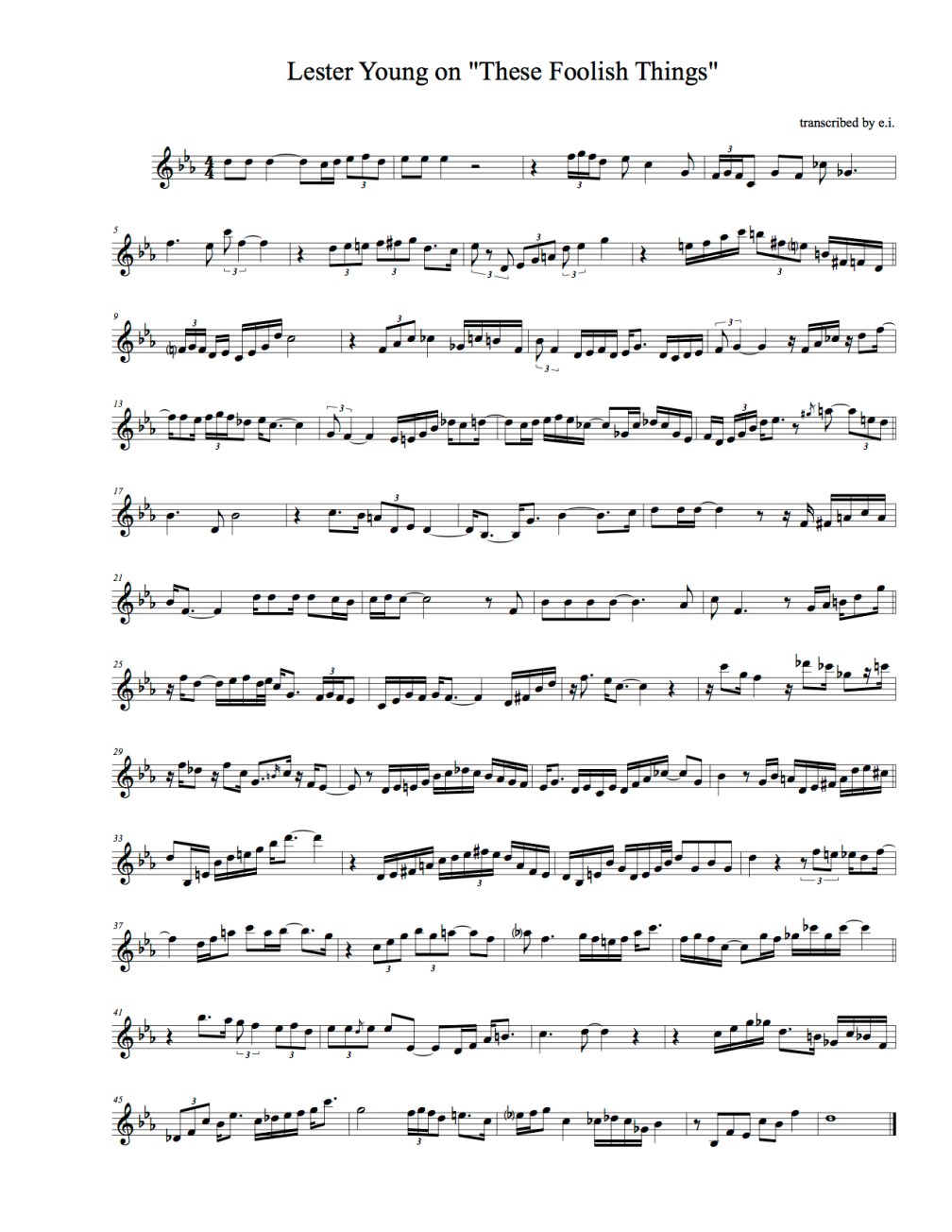 Lester Young These Foolish Things