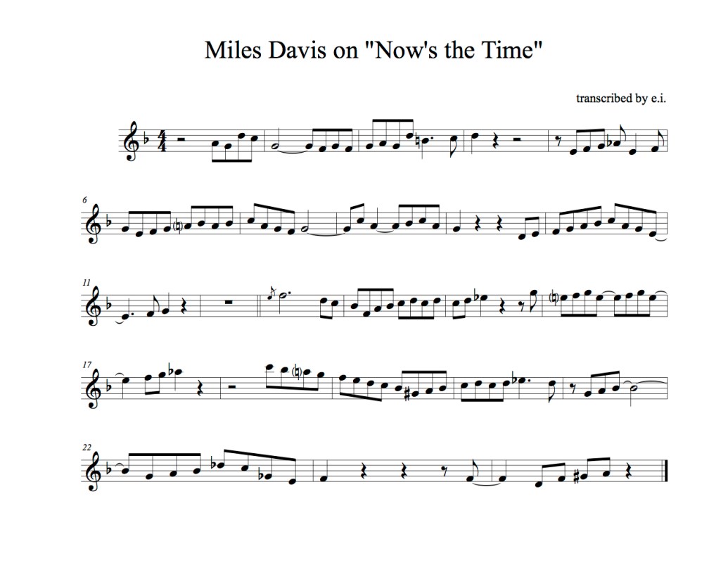 Miles on Now's the time