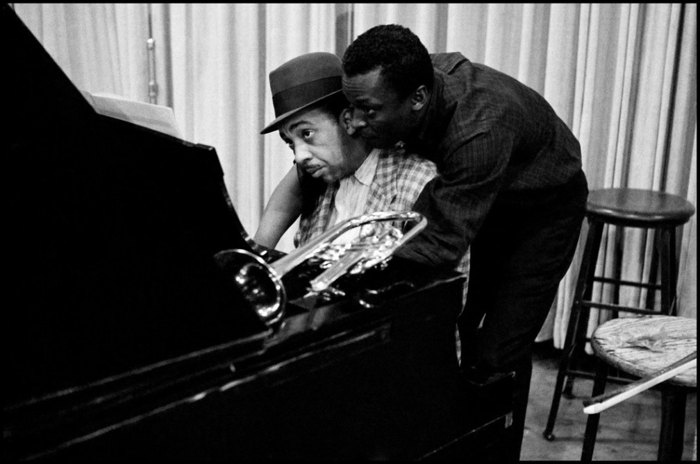 USA. NYC. 1958. Miles DAVIS with pianist Red GARLAND.