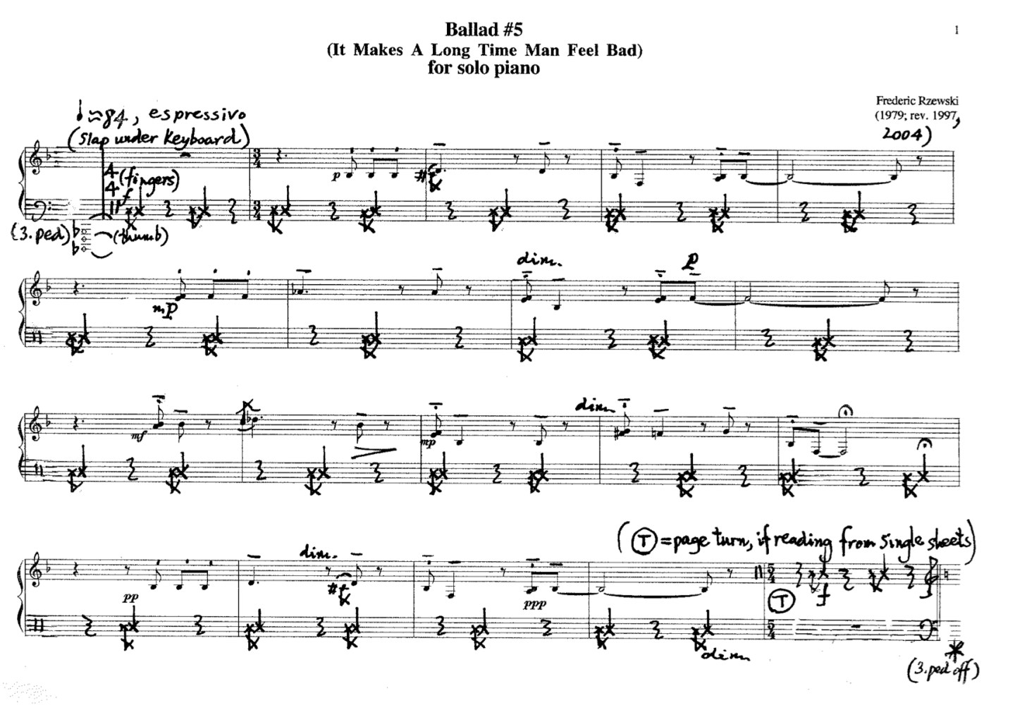 Frederic Rzewski Noten Frederic Rzewski is 80 | DO THE M@TH