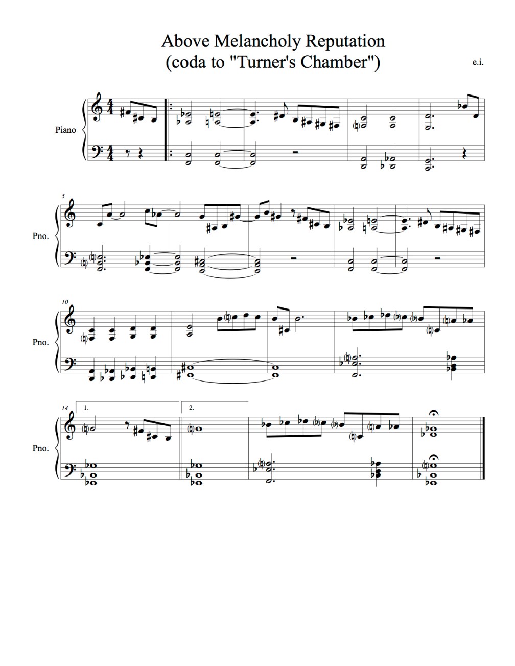 Above Melancholy Reputation (coda)