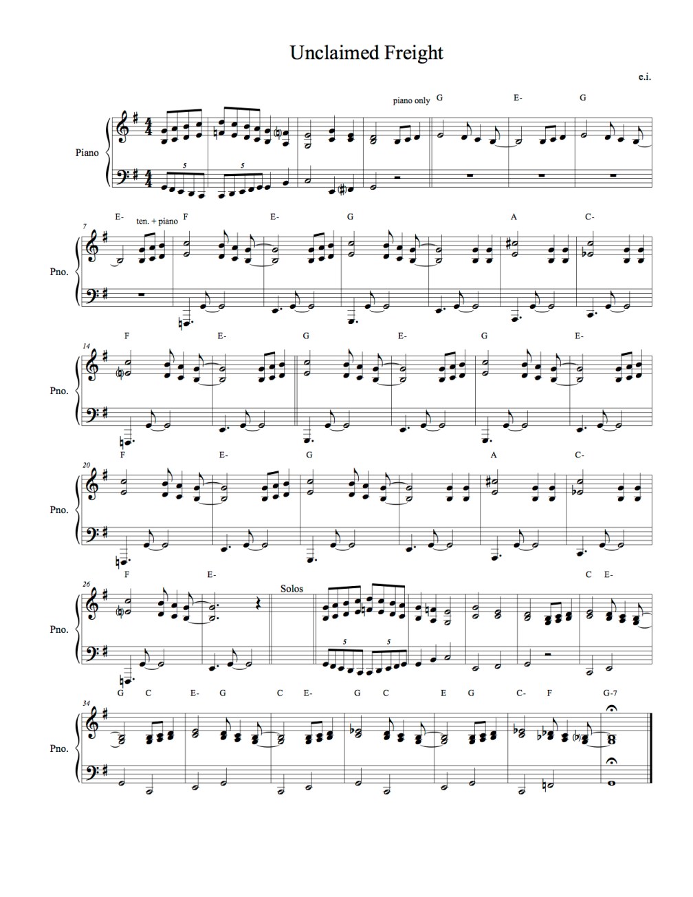 Unclaimed Freight (full score)