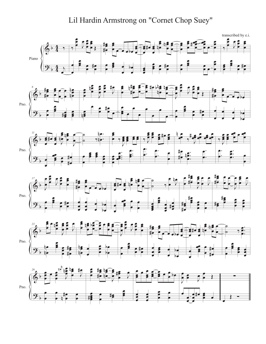 Lil Hardin Cornet Chop Suey